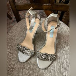 blue by betsey johnson mari block heel dress sandals Blue by Betsey Johnson Mari Rhinestone Block Heel Dress Sandals